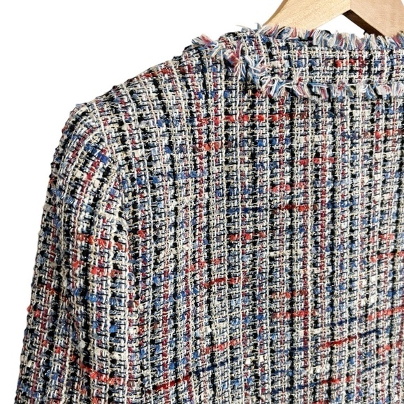 Ted Baker Tweed Fringe Full Zip Jacket Sz 3 - Picture 6 of 13